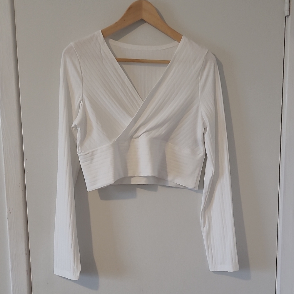 🩷2 For $14🩷 SHEIN Elegant White Wrap Crop Top